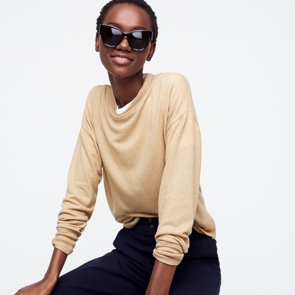 J. Crew Mockneck Pullover in Camel Tan | Size XS